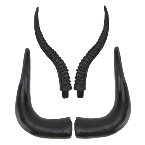 OATIPHO 2 Paare Halloween Cosplay Horns DIY Material Antilopen und Ochsenhorn Haarreif für Kostümparty und Dekoration Lebensechte Tierhorn Requisiten für Halloween und Feste von OATIPHO