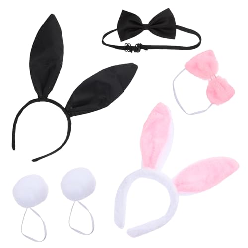 OATIPHO 2 Sätze Hasenohren Haarreif und Kostümset Plüsch Bunny Accessoires für Karneval Halloween Ostern für Damen und Schwarz und Rosa Teilig OATIPHO 2 Sätze Hasenohren Haarreif und Kostümset Plüsch Bunny Accessoires für Karneval Halloween Ostern für Damen und Schwarz und Rosa Teilig von OATIPHO
