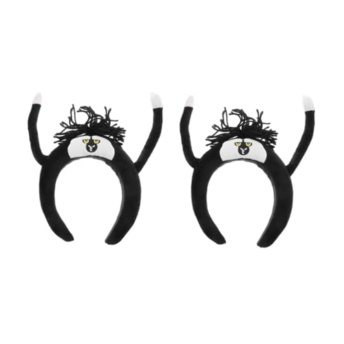 OATIPHO 2 Stück Cartoon Doll Stirnband Dschungeltier-Stirnbänder Armhaarschmuck aus Plüsch Stirnband mit Tierarmen Tierarm-Haarband-Requisiten Tierstirnband Plastik Black von OATIPHO