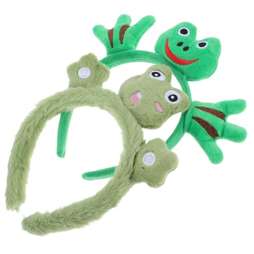 OATIPHO 2 Stück Cartoon Frosch Stirnband Tierisches Cosplay-Haarband Frosch-Stirnband für Frauen Tierstirnband für Halloween Frosch-Haarband Frosch-Kostümzubehör Tiere Stirnbänder Stoff von OATIPHO