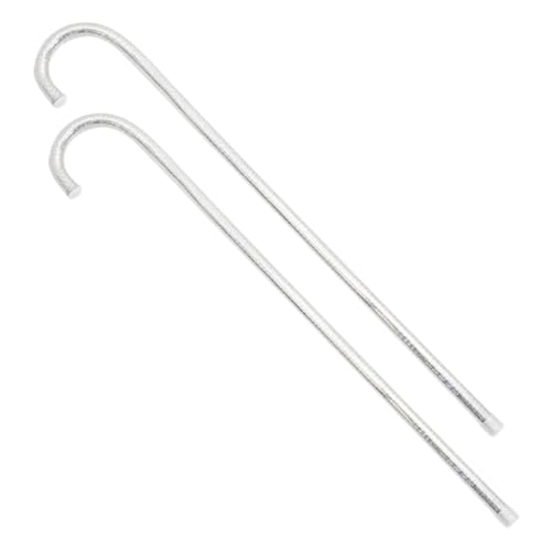 OATIPHO 2 Stück Cosplay Tanzstock Silber Langlebige Halloween Gehstock Requisite für Bühnenauftritte und Kostümpartys Robustes Material Vielseitig Einsetzbar für Jungen und Mädchen von OATIPHO