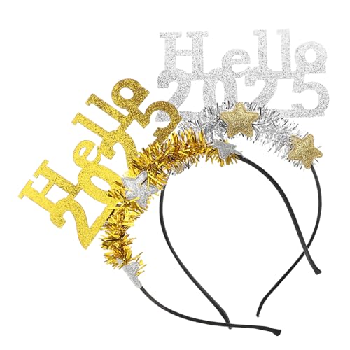 OATIPHO 2 Stück Digitales Latte-art-stirnband Mädchenstirnband Frauen Stirnbänder Funkeln Frohes Neues Jahr Kopfschmuck Party Silvester Stirnband Kopfschmuck Für Das Neue Jahr Latte-kunst von OATIPHO