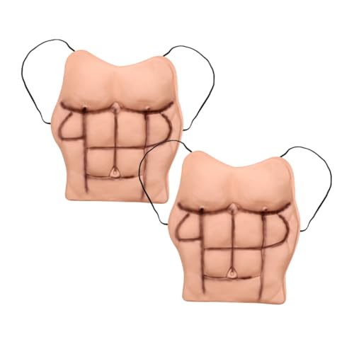 OATIPHO 2 Stück Gefälschte Muskelbrust Bauch Für Männer – Kostümzubehör Für Cosplay Halloween Und Kostüme – Realistische Gefälschte Tragbare Bauchmuskeln von OATIPHO
