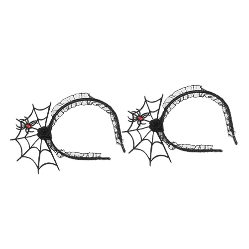 OATIPHO 2 Stück Halloween Haarschmuck mit Spinnennetz Damen Kopfband für Kostümparty Schwarz für Fotografie und Feierlichkeiten OATIPHO 2 Stück Halloween Haarschmuck mit Spinnennetz Damen Kopfband für Kostümparty Schwarz für Fotografie und Feierlichkeiten von OATIPHO