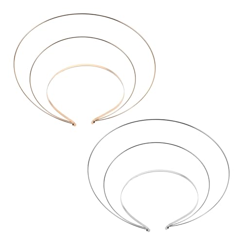 OATIPHO 2 Stück Teiliges Haarschmuck Damen Dreilagiger Metall Heiligenschein Haarreifen Traditioneller Hanfu Kopfschmuck Für Cosplay Halloween Göttin DIY Accessoires Gold Silber von OATIPHO