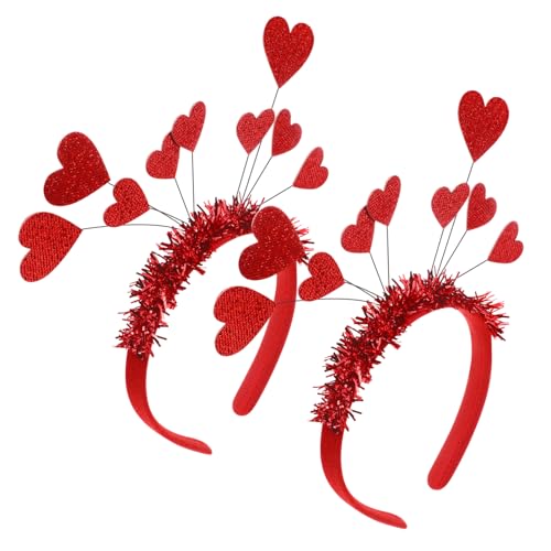 OATIPHO 2 Stück Teiliges Herz Haarband für Mädchen Valentinstag Pailletten Haaraccessoires Liebevolle Herzform Stirnband für Partys und Hochzeiten Rot von OATIPHO