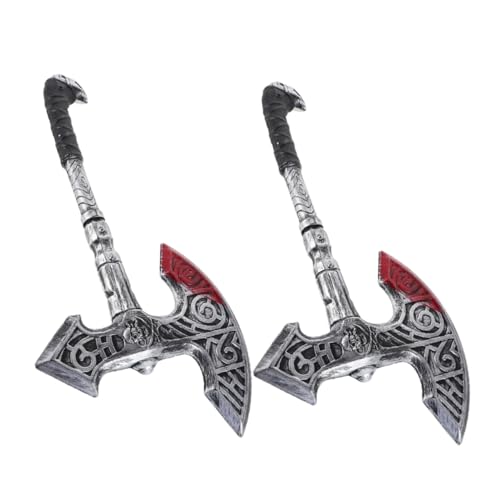 OATIPHO 2 Stück Teiliges Kunststoff Axt Kostüm Requisite Leichtes Party Accessoire für Halloween Cosplay Detailreiches Mittelalter Rollenspiel Authentische Verkleidung von OATIPHO