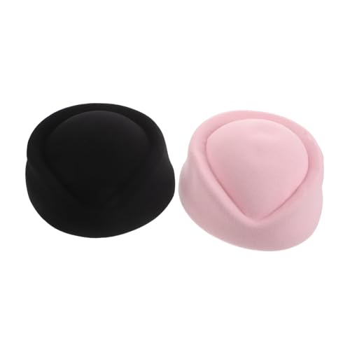 OATIPHO 2stücke Flugbegleiterhut Im Retro-stil Für Damen Stewardessenkostümzubehör Baskenmütze Für Bühnenauftritte Und Cosplay-partys Bequemer Sitz Und Robuste Bauweise von OATIPHO