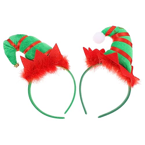 OATIPHO 2 Stück Teiliges Weihnachtskopfschmuck mit Glocken und Federn Lustige Elfenmützen Haarreifen für Weihnachtsfeier Strapazierfähige Kostüm Party Haarbänder Geeignet für Karneval und OATIPHO 2 Stück Teiliges Weihnachtskopfschmuck mit Glocken und Federn Lustige Elfenmützen Haarreifen für Weihnachtsfeier Strapazierfähige Kostüm Party Haarbänder Geeignet für Karneval und von OATIPHO