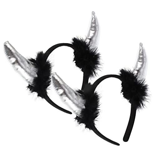 OATIPHO 2 Stück Teufelshörner Haarreif Halloween Kostüm Zubehör für Damen Herren Horn Haarschmuck für Partys und Karneval Accessoire für Halloween Deko von OATIPHO