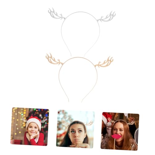 OATIPHO 2 Stück Weihnachts Rentiergeweih Haarreif Festlicher Haarschmuck für Erwachsene für Weihnachten und Winterfeiern Einzigartiges Design für Mehr Spaß von OATIPHO