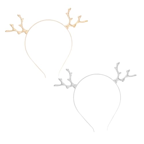 OATIPHO 2 Stück Weihnachtsgeweih Haarreif Lustige Rentier Haarbänder für Festliche Anlässe für Erwachsene und Tragbar und Leicht Weihnachtsaccessoires von OATIPHO