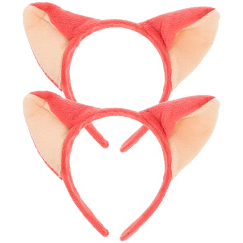 OATIPHO 2St Fuchs Ohren Stirnband, Plüsch Anime Tier Stirnband, Party-Stirnbänder Kindertag mitgebsel Verkleidung Plüsch Fuchs Ohren Kopfbedeckung FüR Cosplay, Party Und Foto-Requisiten(Orange) von OATIPHO