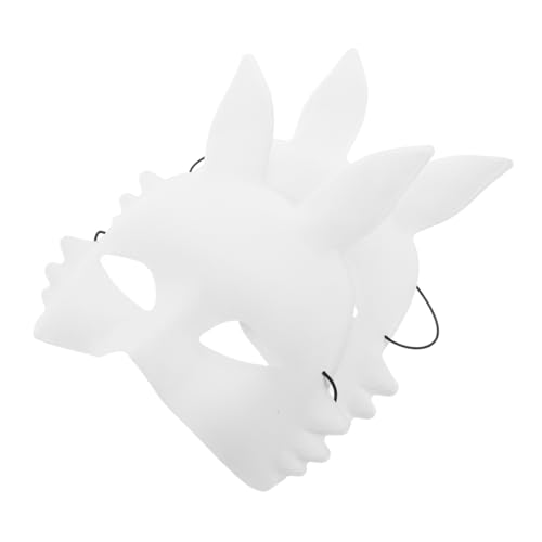 OATIPHO Unfertige Weiße Maske Zum Bemalen Pvc-maske Halbgesichtsdesign Halloween-hasenmaske von OATIPHO