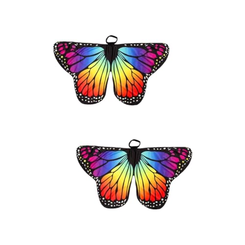 OATIPHO 2St Schmetterlings- -Schal leuchtumhang Leuchtender Umhang Kleidung Festival-Schmetterlings-Umhang Schmetterlingskostüm Fee Mantel Zubehör Leistungsrequisiten Kind schmücken von OATIPHO