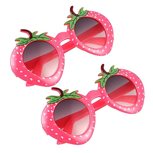 OATIPHO 2st Erdbeergläser Erdbeer-partygläser Abschlussball Requisiten Neuheit Partybrillen Zubehör Für Poolpartys Flamingo-rahmen Tropische Partygeschenke Cosplay Rot Kind Sonnenbrille von OATIPHO