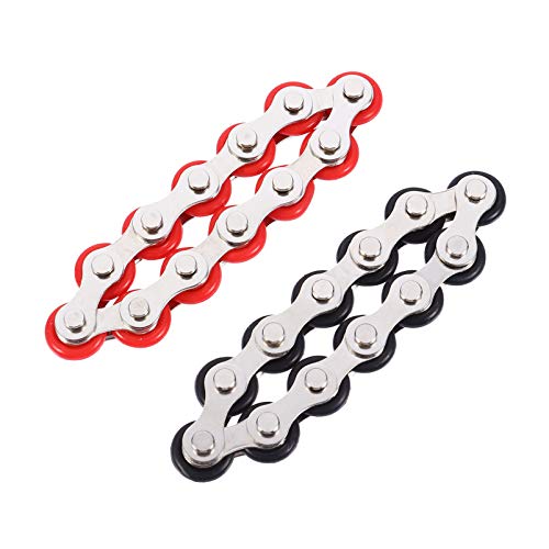 OATIPHO 2st Kettenentlüftungsspielzeug Dekompressionsspielzeug Aus Metall Flippy Roller Chain Zappelspielzeug Rollenketten-stressabbau-Spielzeug Rostfreier Stahl Fahrrad Rotieren Kreisel von OATIPHO