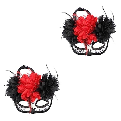 OATIPHO 2st Maskerade Maske Zubehör Für Eine Maskerade-party Maskerade-maske Tag Des Todes Venezianisch Mexikanisches Outfit Karneval Augenabdeckung Kostüm Blumen Abschlussball Plastik von OATIPHO