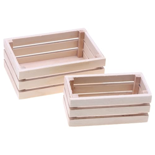 OATIPHO 2stücke Teiliges Mini Holzaufbewahrungskörbe Für Puppenhaus Miniatur Lagerung Für Mini Dekoration Und Zubehör Praktisch Und Elegant Für Kreative Szenen von OATIPHO