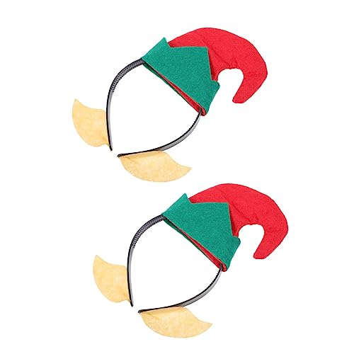 OATIPHO 2st Stirnband Mit Elfenmütze Weihnachten Elf Hut Stirnband Weihnachtselfenkappen Für Kinderstirnband Weihnachtlicher Süßer Kopfschmuck Weihnachtsdeko Halloween Stoff Clown-hut von OATIPHO