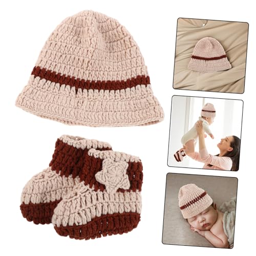 OATIPHO 3 Sätze Handgehäkeltes Newborn Cowboy Outfit Set Beige Fotoshooting Kostüm mit Mütze und Hose Neugeborenen Fotorequisite für Jungen und Mädchen Geschenkidee für Shower und OATIPHO 3 Sätze Handgehäkeltes Newborn Cowboy Outfit Set Beige Fotoshooting Kostüm mit Mütze und Hose Neugeborenen Fotorequisite für Jungen und Mädchen Geschenkidee für Shower und von OATIPHO
