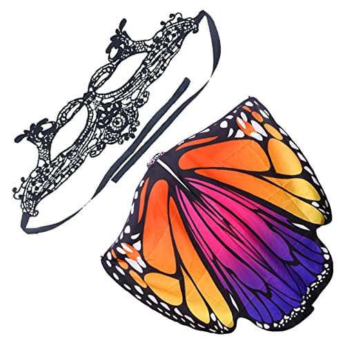 OATIPHO 3 Sätze Schmetterlingsschal Schal Make-up-Dekor Schmetterlinge Strandtuch halloween kleider halloween dress Maske Umhang mit weiblichen Schmetterlingen Damen Accessoires von OATIPHO