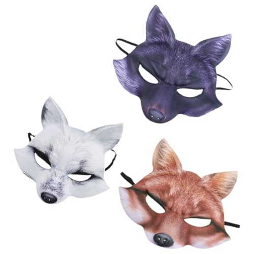 OATIPHO 3 Stück Eva Fuchs Masken für Halloween und Cosplay Halbgesichts Maske mit Elastischem Band Geeignet für Partys und Kostüme Unisex Weiße Gelbe und Schwarze Varianten OATIPHO 3 Stück Eva Fuchs Masken für Halloween und Cosplay Halbgesichts Maske mit Elastischem Band Geeignet für Partys und Kostüme Unisex Weiße Gelbe und Schwarze Varianten von OATIPHO