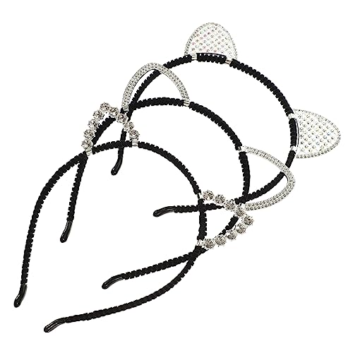 OATIPHO 3 Stück Haarschmuck für Katzenohren Paillette Ohrenstirnband Cosplay Party-Stirnbänder Mädchen Rosa Rollenspielstirnband Kopfbedeckung Kopfbedeckung Kopfbedeckung Legierung von OATIPHO