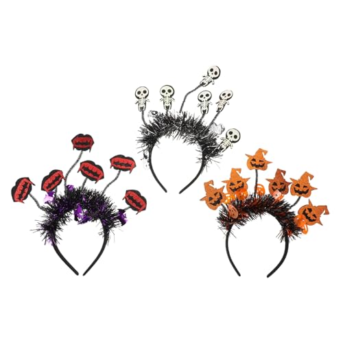 OATIPHO 3 Stück Halloween Stirnbänder Kürbis Vampir Kopfbedeckung Gruseliges Haarband Head Bopper Halloween Haar Accessoires Für Kostüm Cosplay Party Dekorationen von OATIPHO
