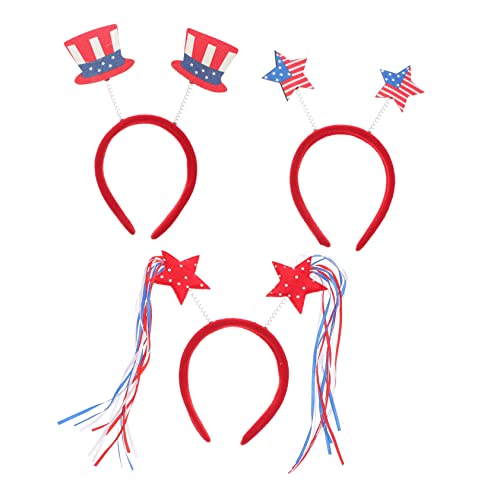 OATIPHO 3 Stück Independence Day Haarreifen Teiliges mit Amerikanischer Flagge und Sternenmuster Festliche Haaraccessoires für Party Festival und Kostüm Passend für Damen von OATIPHO