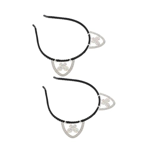 OATIPHO 3 Stück Ohren Schwarzes Katzenkostüm Für Erwachsene Katzenohren Stirnband Mädchen Glitzerndes Katzenohr-stirnband Schwarze Ohren Zinklegierung Silver von OATIPHO