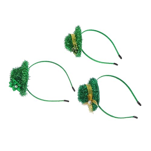 OATIPHO 3 Stück Teiliges Patrick's Day Haarreif für Erwachsene und Haustiere Grüner Irischer Party Hut mit Blumen Schleife und Strauß Karneval Kostüm Zubehör für Festliche Anlässe von OATIPHO