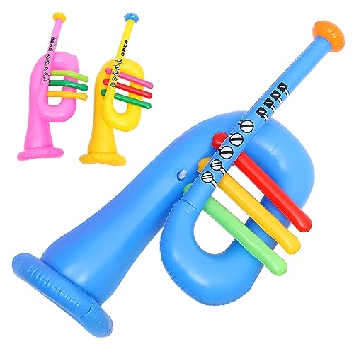 OATIPHO 3st Aufblasbares Musikinstrument Musik Dekorationen Spielzeugtrompete Banjo Aufblasbare Spielzeuge Aufblasbares Saxophon Spielzeug Musikinstrumente Strand PVC Klein Kind Einstellen von OATIPHO