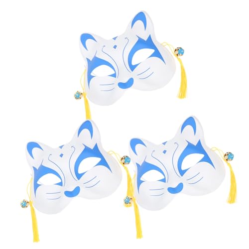 OATIPHO 3St Fuchs Halbgesichtsmaske halloween costumes halloween outfits halloween mask masken zu halloween Maskerade Masken Maskerade-Masken für Frauen Gesichtsdekore Ball Masken PVC Blue von OATIPHO