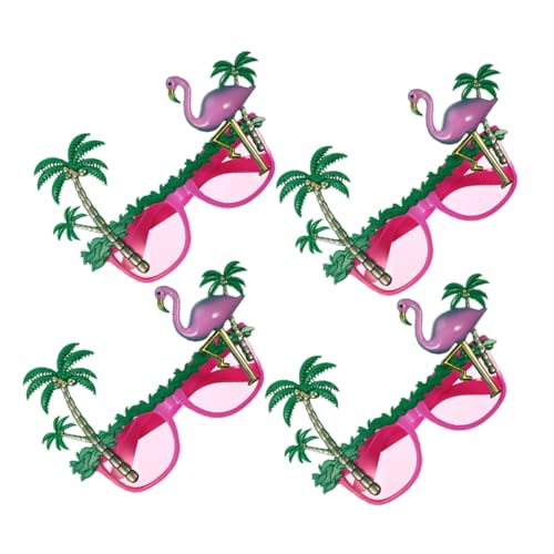 OATIPHO 4 Stück Flamingo Neuheitsbrillen Tropische Lustige Kokosnussbaum Sonnenbrillen Für Sommer Strand Pool Kleid Tanzparty Requisiten von OATIPHO