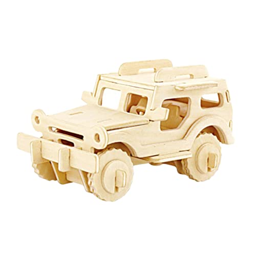 OATIPHO 4 Stück Holzspielzeug Puzzle Für Erwachsene Lernspielzeug Kleinkindspielzeug Autopuzzles Für Erwachsene Spielset Für Kinder Rätsel Bambus 3D Modell Dreidimensional von OATIPHO