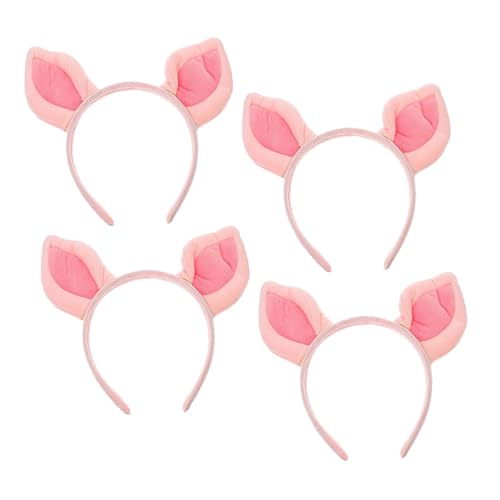 OATIPHO 4 Stück Rosa Schweineohren-stirnband Halloween-party-accessoire Nettes Tierstirnband Tierische Stirnbänder Halloween Accessoire Halloween Schleife Stirnband Tierkostümzubehör Stoff von OATIPHO