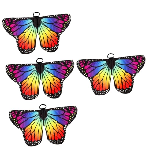 OATIPHO 4 Stück Schmetterlings- -Schal leuchtumhang Leuchtender Umhang Kleidung Frauen Schmetterlingsflügel Tanz-Schmetterlingsumhang Fee dekorativer Schmetterling Mantel schmücken Kind von OATIPHO