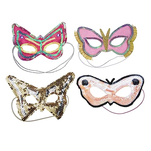OATIPHO 4 Stück Schmetterlingsmaske Maskerade Auge Halloween-schmetterlingskostüm Maskeradekostüm Maskenball Masken Maskerade Für Frauen Halloween-kostüme Für Frauen Vlies Colorful von OATIPHO