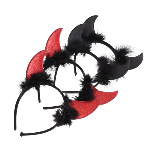 OATIPHO 4 Stück Teiliges Halloween Stirnband mit Teufelshörnern Funktionsfähiges Haarband für Kostüme und Cosplay Partys Leicht und Glitzernd für Halloween Feiern und Geburtstagsanlässe von OATIPHO
