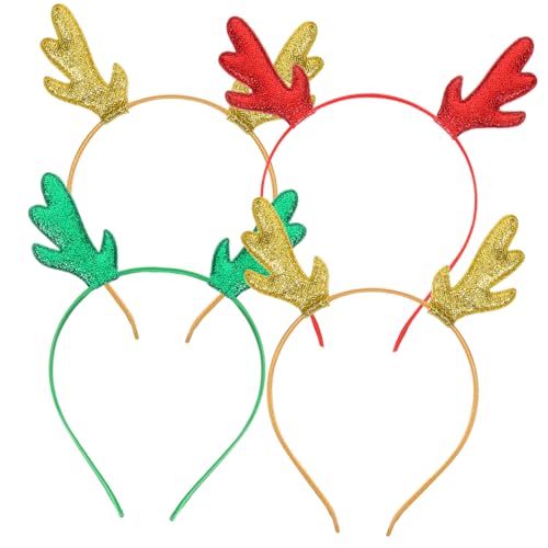 OATIPHO 4 Stück Teiliges Weihnachts Haarreifen mit Hirschgeweih Design Glitzernde Damen Haarbänder in Rot Grün und Gold Leichtes Sicheres Material für Party Cosplay und Festliche Anlässe OATIPHO 4 Stück Teiliges Weihnachts Haarreifen mit Hirschgeweih Design Glitzernde Damen Haarbänder in Rot Grün und Gold Leichtes Sicheres Material für Party Cosplay und Festliche Anlässe von OATIPHO