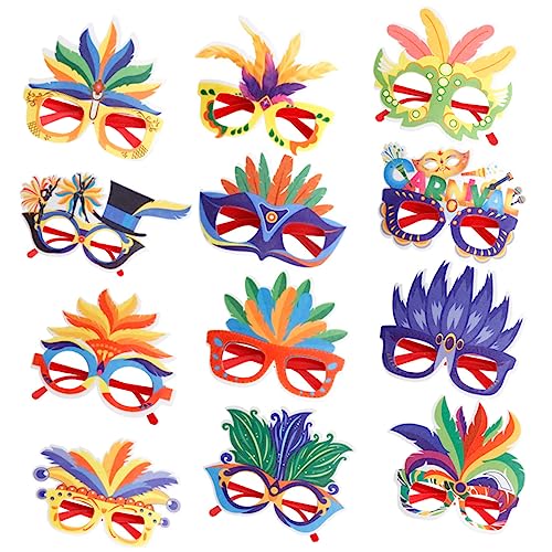OATIPHO 48 Stk Karneval Brillengestell Neuartiges Brillenzubehör Mexikanische Partybrille Mexikanische Geschenke Fiesta-partyzubehör Geschenk Für Kinder Sommerfest Karikatur Feder Gefühlt von OATIPHO