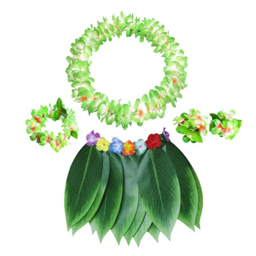 OATIPHO 5 Stück 1 Satz Hawaiianische Leis Blumengirlande Hawaiischer Grasrock Tropisch Girlanden in Natürlichen Farben Bilden Künstlicher Kranz Hawaii-grasrock Kleidung Erwachsener Kind von OATIPHO
