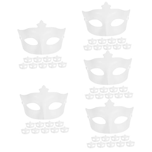 OATIPHO 50 Stück Halloween-Maske diy face mask halloween maske Maskerade halbe Gesichtsmaske Maskerade-Maske Abschlussball Make-up-Kostüm-Requisiten Kleidung bilden Bodenplatte Plastik von OATIPHO
