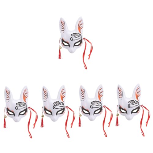 OATIPHO 5St Japanische Maske mask kinder masken mask kinder Plastikmaske Stufenmaske kirschblüten halbe Gesichtsfuchsmaske Cosplay Fuchsmaske für Maskerade Tier bilden Fuchs Dämon PVC von OATIPHO