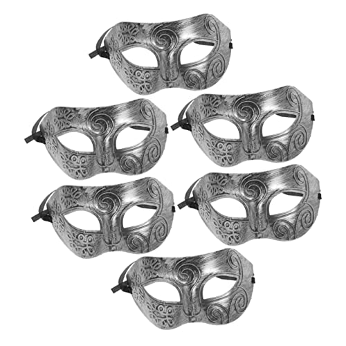 OATIPHO 6 Stück Teiliges Vintage Herren Maskerade Maske Silber Antik Stil Leichtes Karneval Cosplay Kostümaccessoire für Fasching Party von OATIPHO