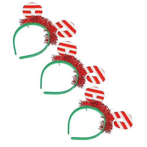 OATIPHO 6 Stück Teiliges Weihnachts Haarreifen mit Zuckerstangen Design Leichtes Robustes Haarschmuck für Mädchen Komfortabel und Sicher Festliche Party Kopfbedeckung von OATIPHO