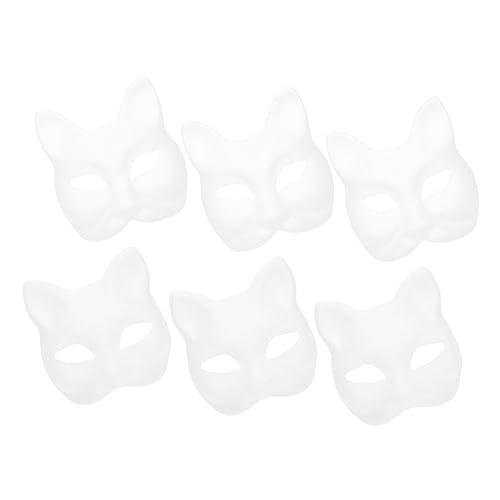 OATIPHO 6St handbemalte Maske Halloween-Maskenstütze leere maske für bühnenaufführung halloween masken halloweenmaske Kleidung leere papiermasken Maskerade Masken gemalt von OATIPHO