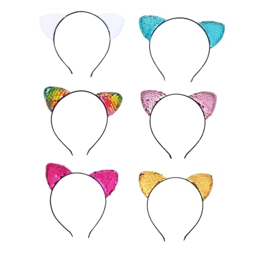 OATIPHO 6Stücke Katzenohr Stirnbänder Glitzernde Haarschmuck für für Partys Festivals und Cosplay Bunten Farben Regenbogen OATIPHO 6Stücke Katzenohr Stirnbänder Glitzernde Haarschmuck für für Partys Festivals und Cosplay Bunten Farben Regenbogen von OATIPHO