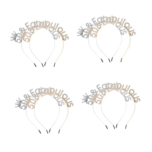 OATIPHO 8 Stck. Geburtstags Stirnband für Frauen Teiliges Glitzernde Strass Krone Bequemer Kopfschmuck in Gold und Silber Leichtes Party Accessoire für Jubiläumsfeiern und von OATIPHO